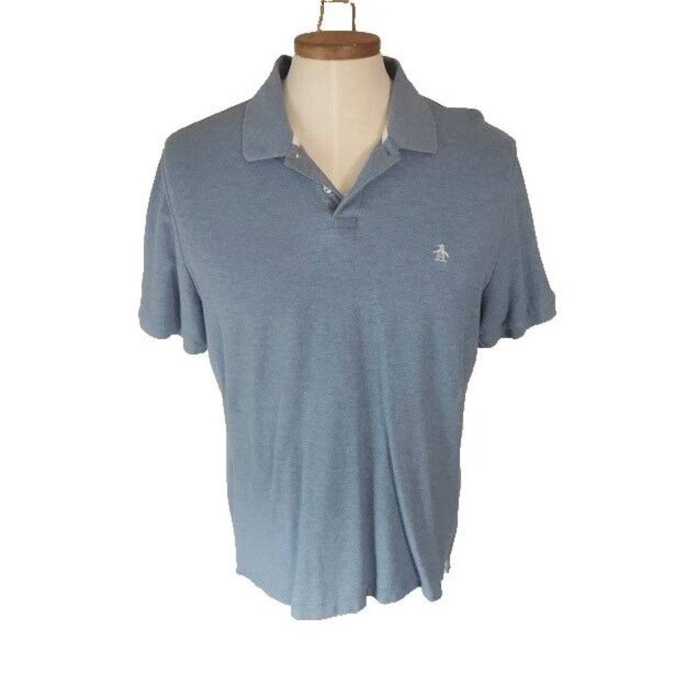 (XL) Extra Large / Penguin / Blue Grey / Men' Polo Shirt *VG Cond. *Pls.Read